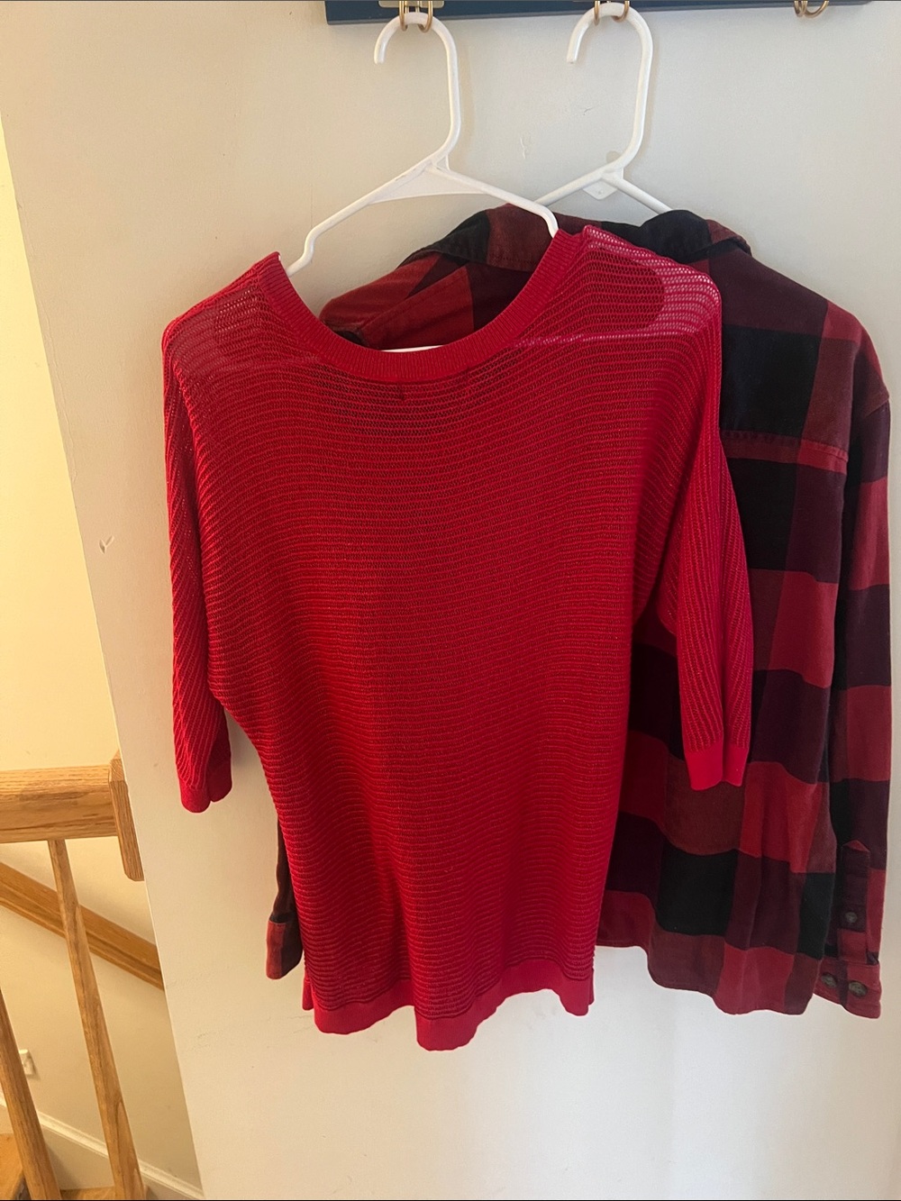 attention Red Long Sleeve Ribbed Knit Top - Picture 2 of 2